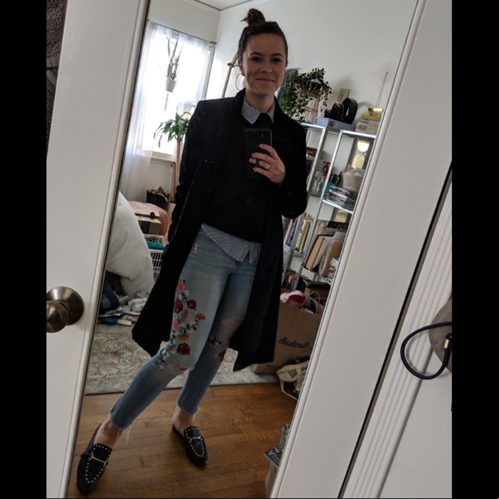 Sold Vintage Black velvet trench coat